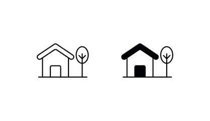 Farm House icon design with white background stock illustration