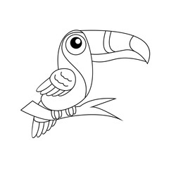 toucan bird drawing line cute black white illustration © alpha