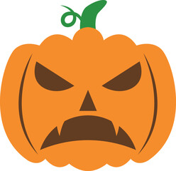 orange halloween pumpkin vector icon