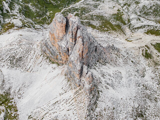 Rocky peaks in the Dolomites in Italy
