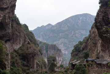 Fototapeta na wymiar Early Spring Lingyan Scenic Area of Yandang Mountain in Leqing, Zhejiang Province, China