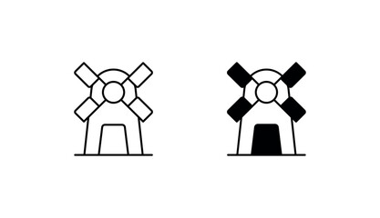 Flour Mill icon design with white background stock illustration