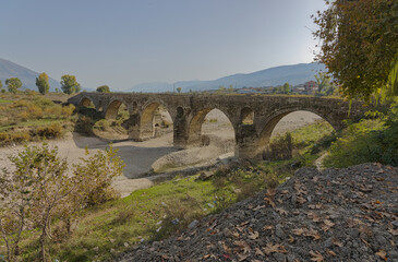 Fototapeta na wymiar Serene Kordhoce Bridge in Gjirokaster, Albania