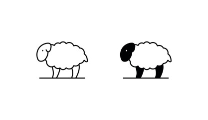 Sheep icon design with white background stock illustration