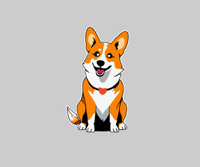 cute welsh corgi puppy illustration vector