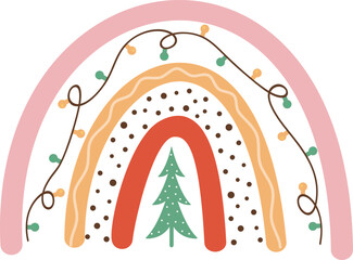 Boho Christmas rainbow svg design