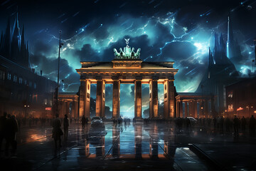 Brandenburg Gate Germany1  generative Ai, - obrazy, fototapety, plakaty