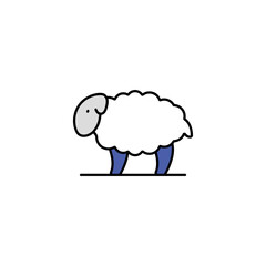 Sheep icon design with white background stock illustration
