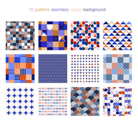 12 types of seamless geometric patterns