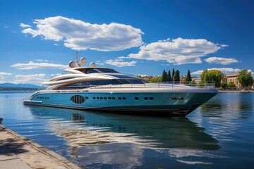 Obraz premium luxury yacht near the shore