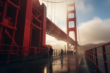 Photo sur Plexiglas Pont du Golden Gate Sunrise at golden gate bridge