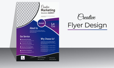 Creative business flyer template layout design. Corporate business annual report, catalog, magazine, flyer mockup. Creative modern bright concept circle round shape.