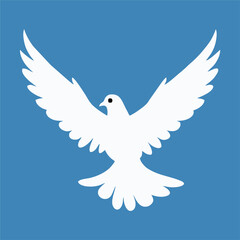 The dove bird is a symbol of peace and freedom. Isolated silhouette of a bird in flight. Vector illustration