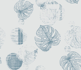 Abstract blurred floral seamless pattern. Summer print with washed out meadow spring flowers effect. Watercolor paper texture. Fancy summer motif. Trendy botanical design.