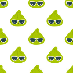 seamless pattern with wasabi character