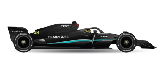 Acrylic prints F1 side car sport template vector