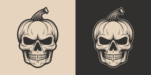 Vintage retro Halloween bat bird spooky scary horror element. Monochrome Graphic Art. Vector. Hand drawn element in engraving. style