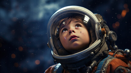 Aspiring Astronaut: An image of a child donning an astronaut suit