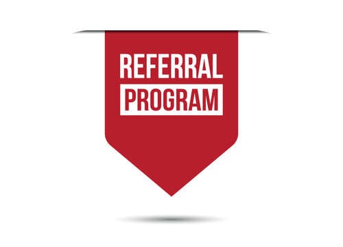 Referral program red banner design vector illustration