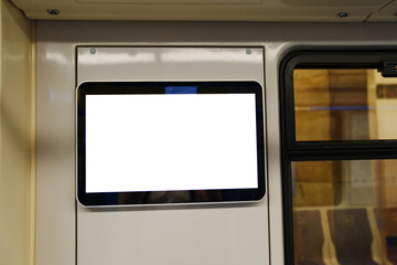 Information screen in the train car. A place for the inscription.