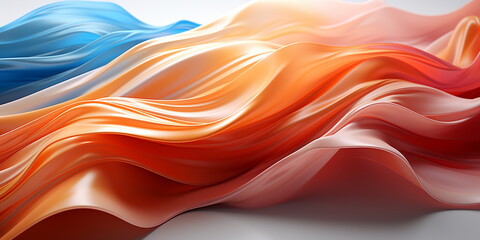 Schöner abstrakter futuristischer Hintergrund in welligen bunten leuchtfarben für Webdesign und Drucksachen als Vorlage in Querformat für Banner, ai generativ