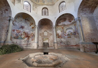 The baptistery of Novara dome, Piedmont, Italy