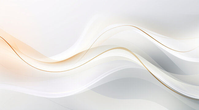 シンプルで使いやすい白とゴールドの背景、揺れる波のような流れるデザインと滑らかな質感 © Hanako ITO