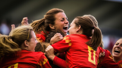 Spains womens national football team victory - Powered by Adobe