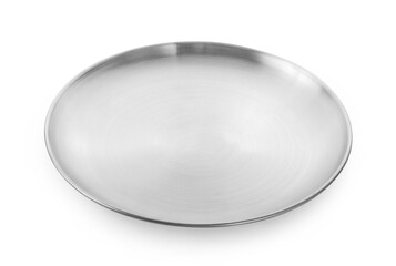 stainless steel plate isolated on white background.