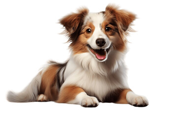 Portrait of a Smiling Dog Isolated on a Transparent Background PNG. Generative Ai