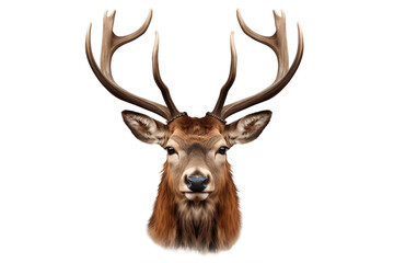 Naklejka na ściany i meble Deer with Horns Isolated on a Transparent Background PNG. Generative Ai