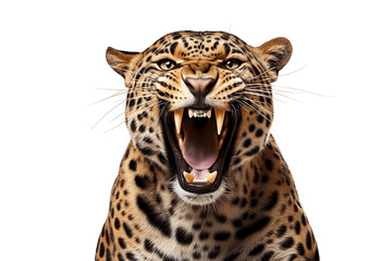 Leopard Isolated on a Transparent Background PNG. Generative Ai