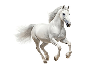 Naklejka na ściany i meble A beautiful White Horse Isolated on a Transparent Background PNG. Generative Ai