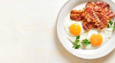 Fried eggs with bacon