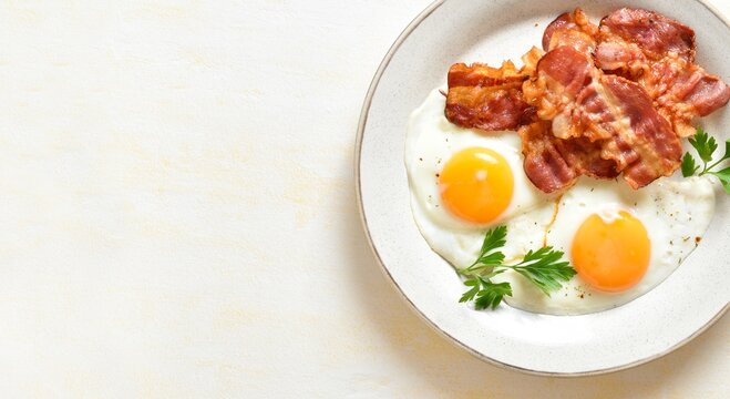 Fried eggs with bacon