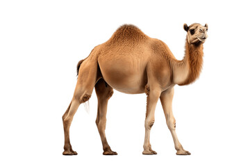 Portrait of a Camel Isolated on a Transparent Background PNG. Generative Ai