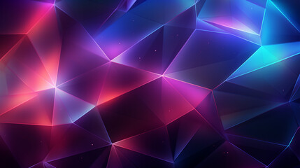 Obraz premium Vibrant 3D Polygon Texture with Neon Glow Lines - Contemporary Art