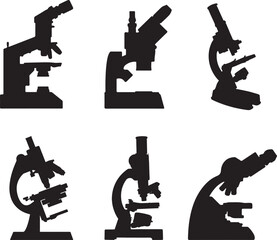 Microscope Silhouette Vector Pack