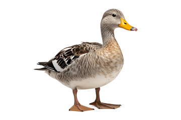 Duck's Pose Isolated on a Transparent Background PNG. Generative Ai