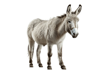 Standing Donkey Isolated on a Transparent Background PNG. Generative Ai