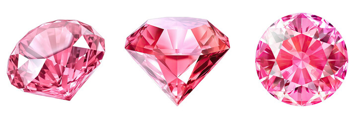 Diamond 3d  Pink On Transparent Background Png