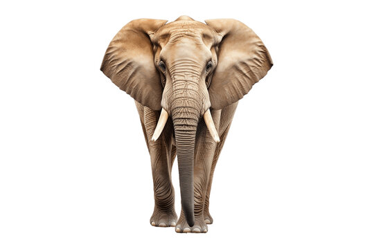 Majestic Elephant Isolated on a Transparent Background PNG. Generative Ai