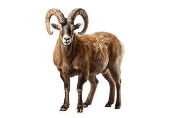 Graceful Mountain Goat Isolated on a Transparent PNG Background. Generative Ai
