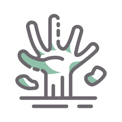 Obraz premium hand of zombie two tones icon 