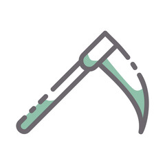 scythe of grim reaper two tones icon
