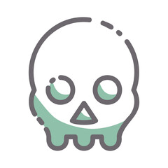 skull horror fear two tones icon
