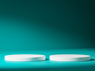 Minimal white podium for your product showcase with gradient gray background