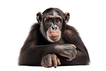 Stunning Chimpanzee Isolated on a Transparent PNG Background. Generative Ai