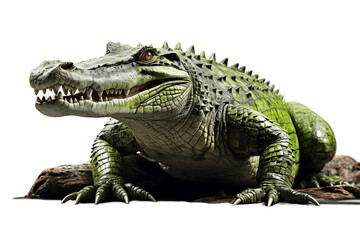 Majestic Crocodile Isolated on a Transparent PNG Background. Generative Ai