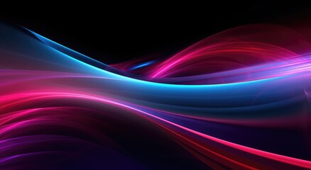 abstract futuristic neon background with glowing ascending lines. Fantastic wallpaper